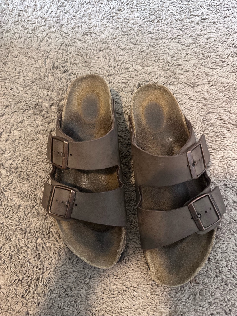 Birkenstock Arizona Brown Sandals Size 39 EU - Front Cork & Sole Wear Details